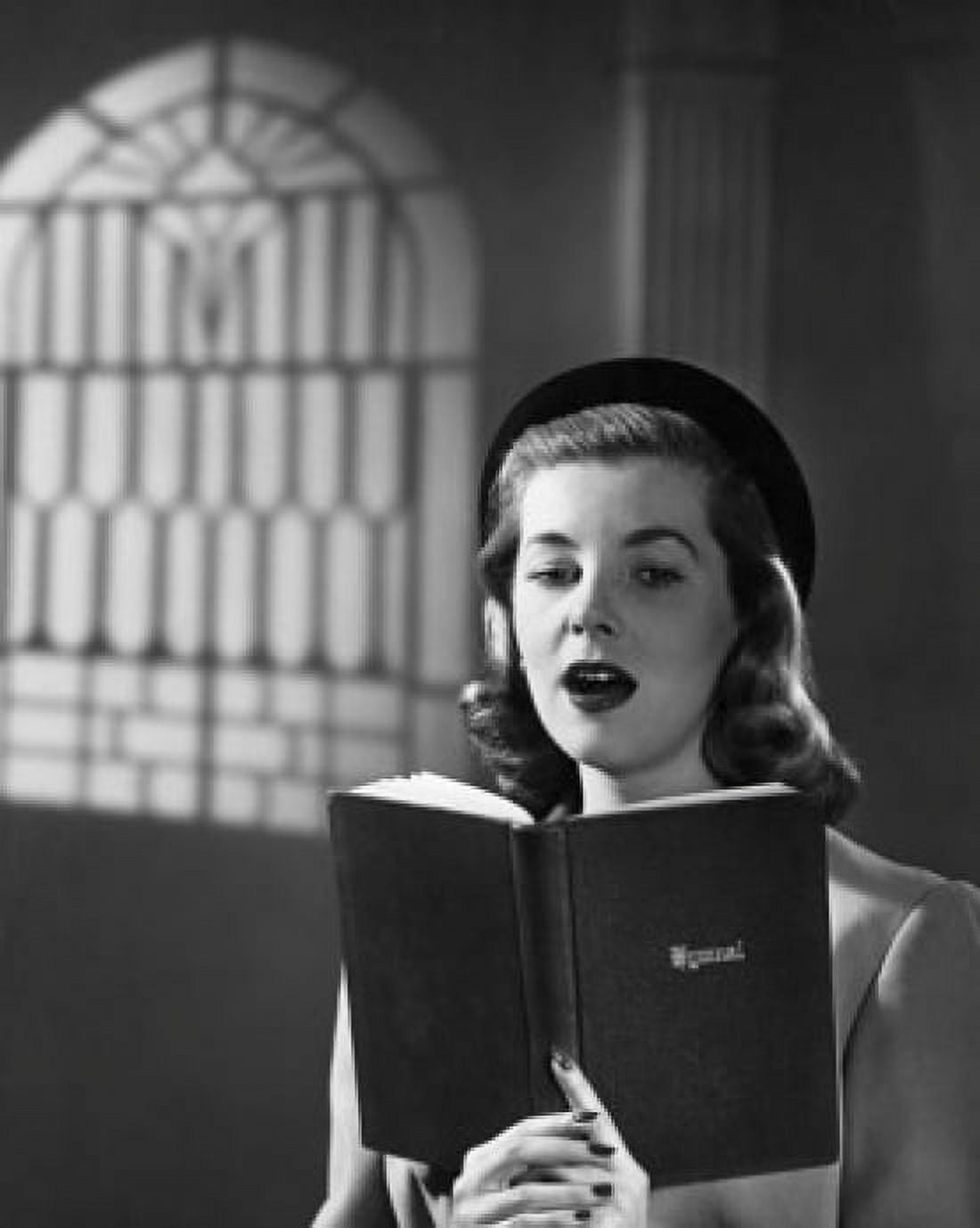Close-up of a young woman singing Canvas Art - (18 x 24)