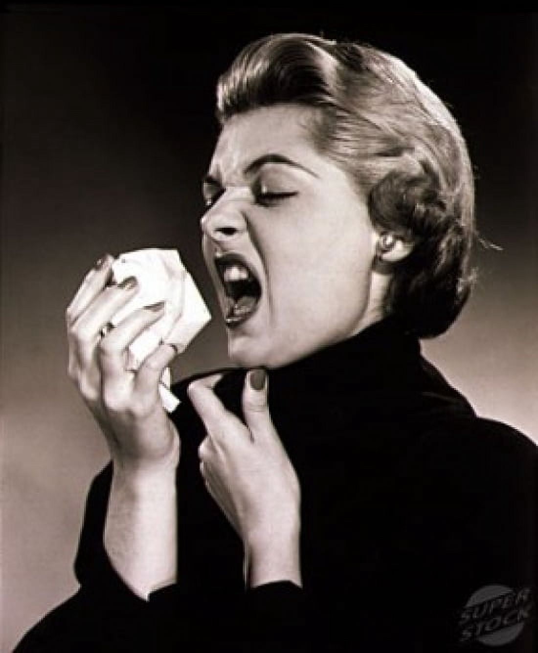 Close-up of a young woman sneezing Canvas Art - (18 x 24)