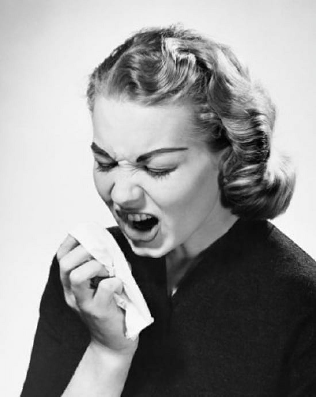 Close-up of a young woman sneezing Canvas Art - (18 x 24)