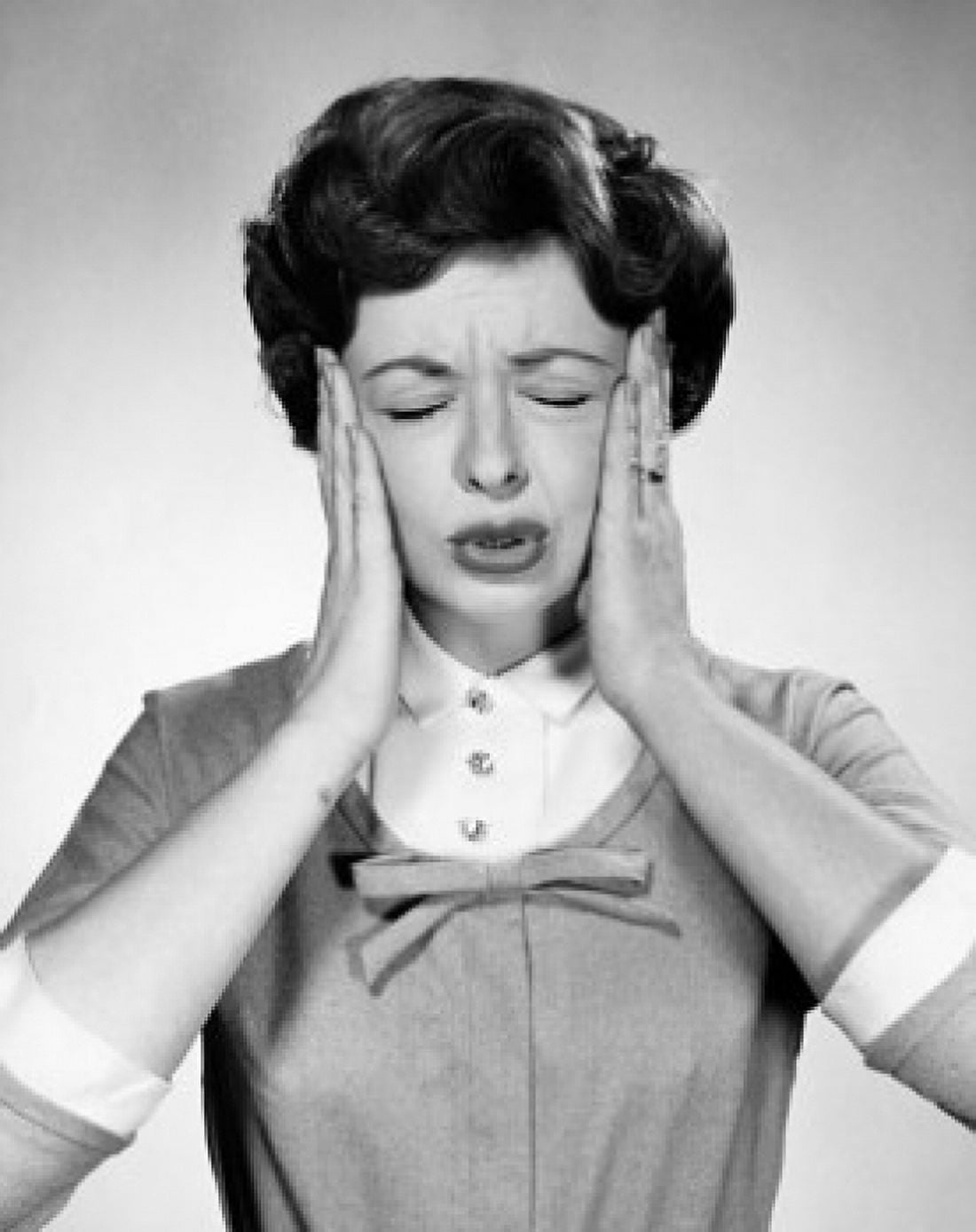 Close-up of a young woman suffering from a headache Canvas Art - (18 x 24)