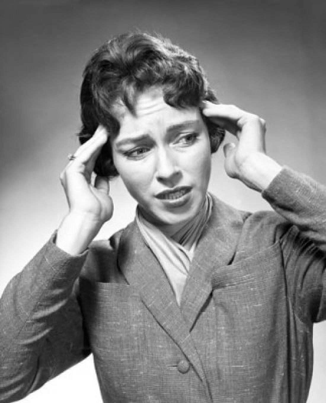 Close-up of a young woman suffering from a headache Canvas Art -  (18 x 24)