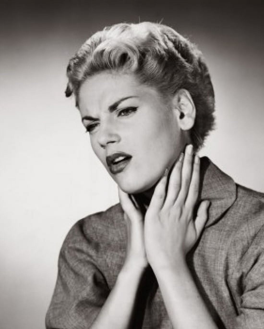 Close-up of a young woman suffering from neck pain Canvas Art - (18 x 24)