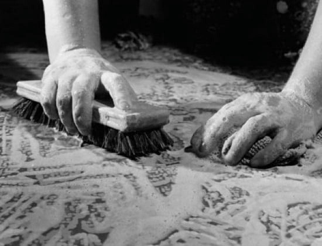 Close-up of a young womans hands cleaning the carpet with a brush Canvas Art - (18 x 24)