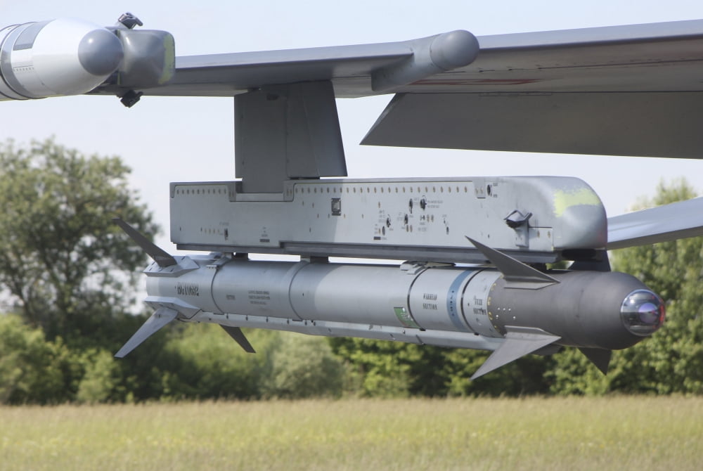 Close-up of an AIM-9X sidewinder missile Canvas Art - Timm ZiegenthalerStocktrek Images (18 x 12)
