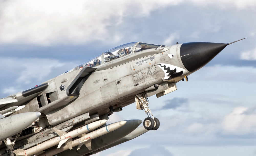 Close-up of an Italian Air Force Panavia Tornado ECR Canvas Art - Giovanni CollaStocktrek Images (37 x 22)