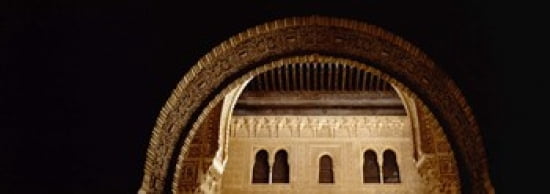 Close-up of an arch Court Of Lions Alhambra Granada Andalusia Spain Canvas Art - Panoramic Images (36 x 13)