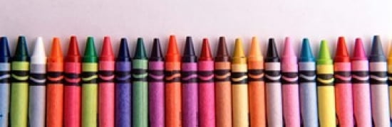 Close-up of assorted wax crayons Canvas Art - Panoramic Images (36 x 12)