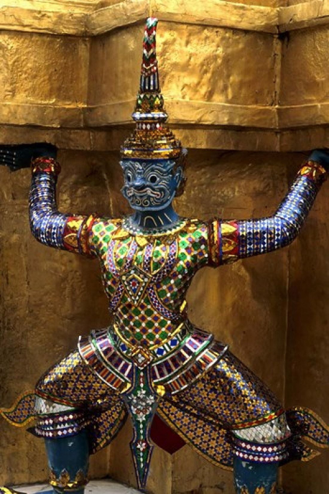 Close-up of beautiful gold decorations at Emerald Buddha in Grand Palace in Bangkok Thailand Canvas Art - Bill Bachmann DanitaDelimont (16 x 23)