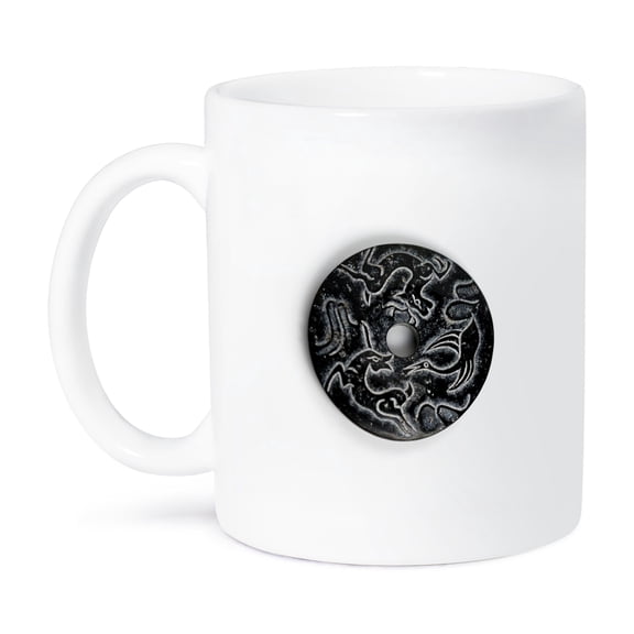 3dRose, Close-up of black Chinese jade on white background - ring, asian, antique, asia, china, oriental, 15oz Mug