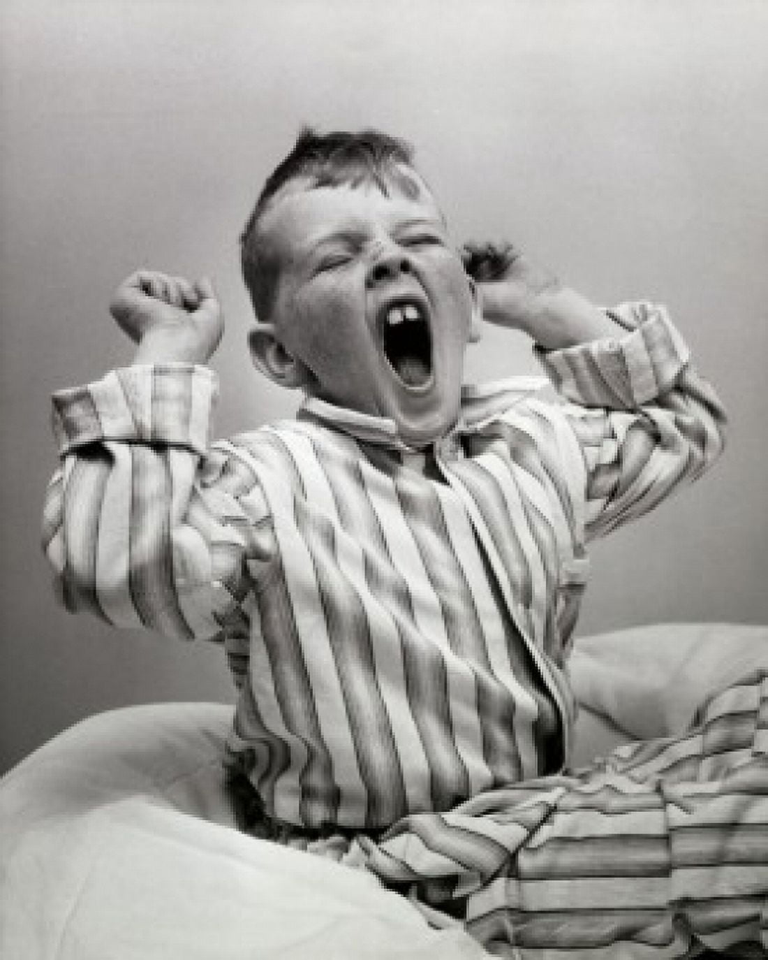Close-up of boy yawning Canvas Art - (18 x 24)