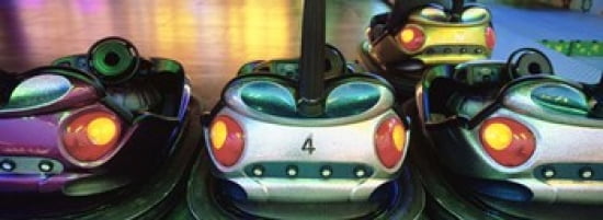 Close-up of bumper cars Amusement Park Stuttgart Germany Canvas Art - Panoramic Images (36 x 13)