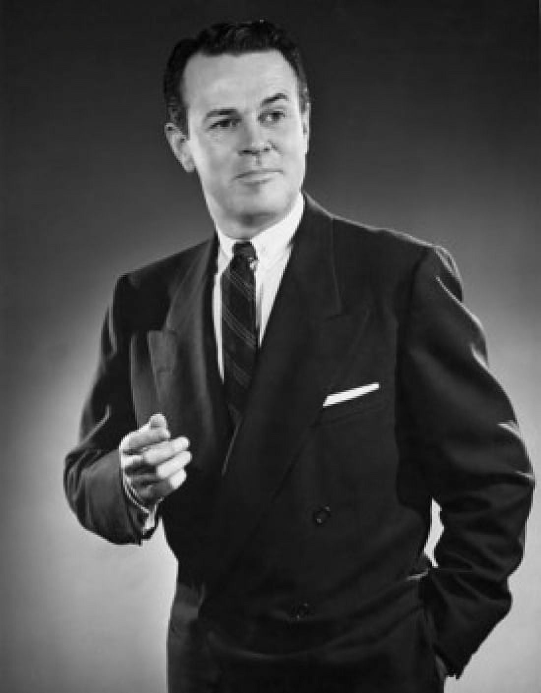 Close-up of businessman standing with hand in pocket Canvas Art - (24 x 36)