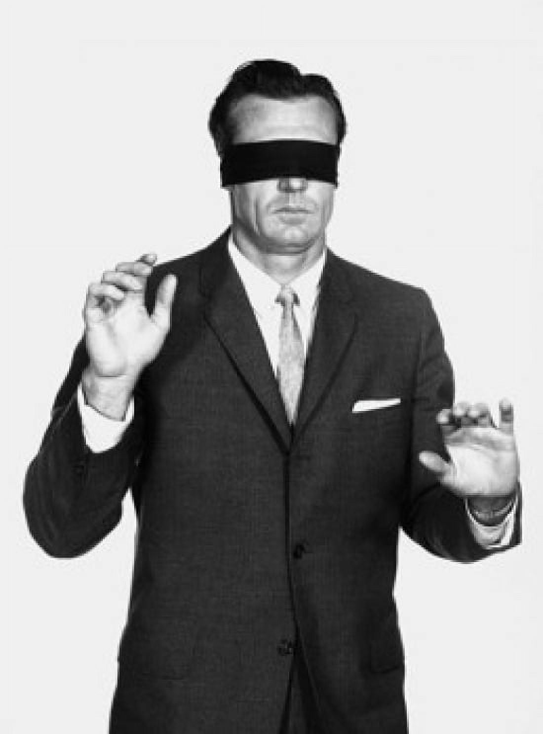 Close-up of businessman with blindfolded eyes Canvas Art - (24 x 36)