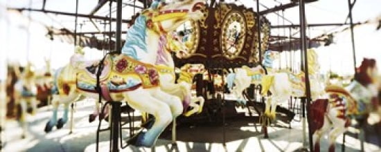 Close-up of carousel horses Coney Island Brooklyn New York City New York State USA Canvas Art - Panoramic Images (30 x 12)