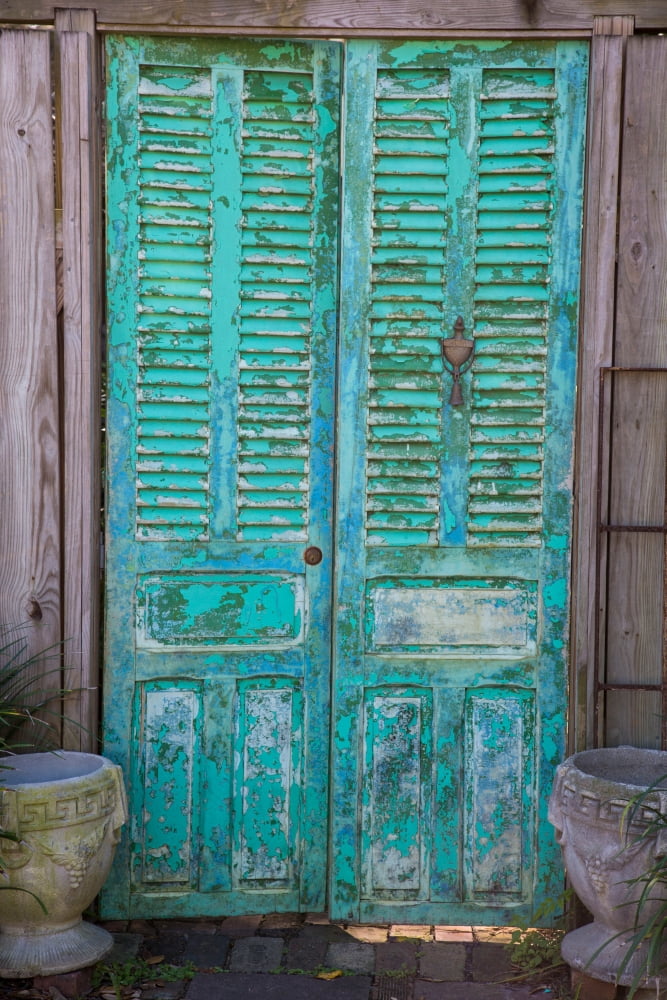 Close-up of closed door of a house St Augustine Florida USA Canvas Art - Panoramic Images (24 x 36)