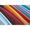 thumbnail image 1 of Close up of coloured surfboards lined up; Honolulu  Oahu  Hawaii  United States of America Poster Print, 1 of 2