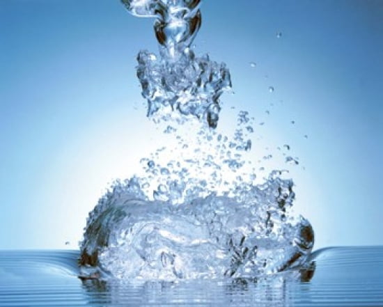 Close up of explosive water bubbles in deep blue water Canvas Art - Panoramic Images (24 x 20)