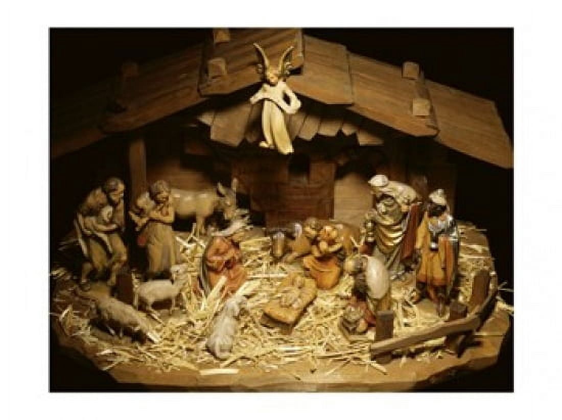 Close-up of figurines depicting a nativity scene Canvas Art - (24 x 18)