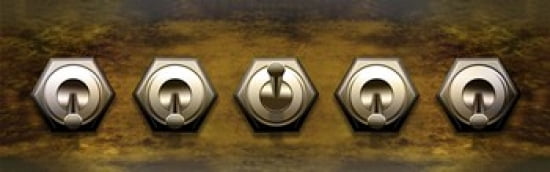 Close-up of five switches Canvas Art - Panoramic Images (36 x 12)