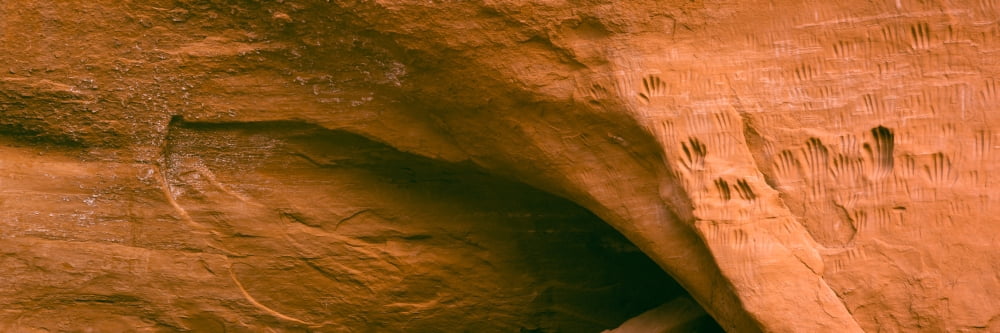 Close-up of hand petroglyphs on cave Kodachrome Basin State Park Utah USA Canvas Art - Panoramic Images (12 x 36)
