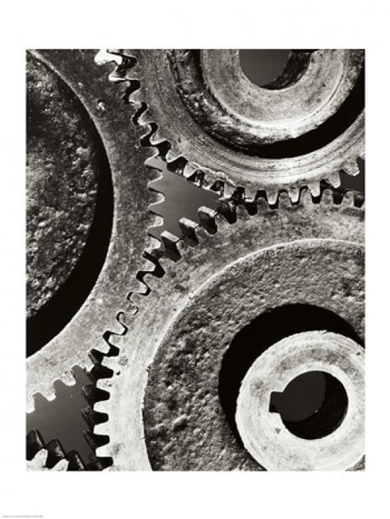 Close-up of interlocked gears Canvas Art - (18 x 24)