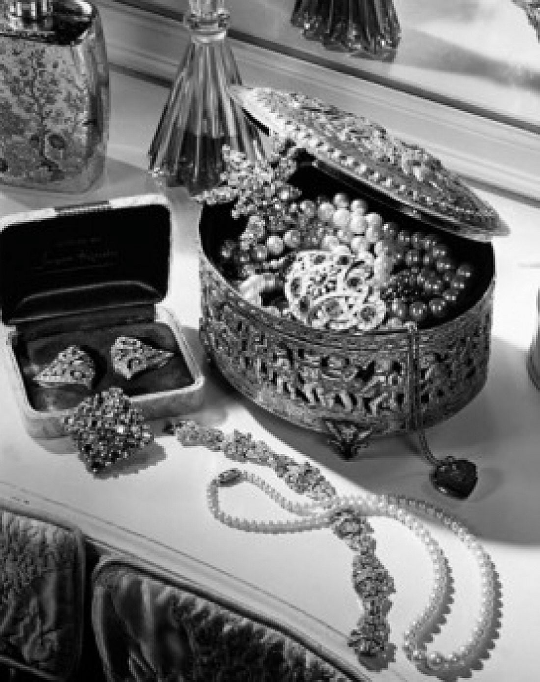 Close-up of jewelry with jewelry box on a table Canvas Art - (24 x 36)