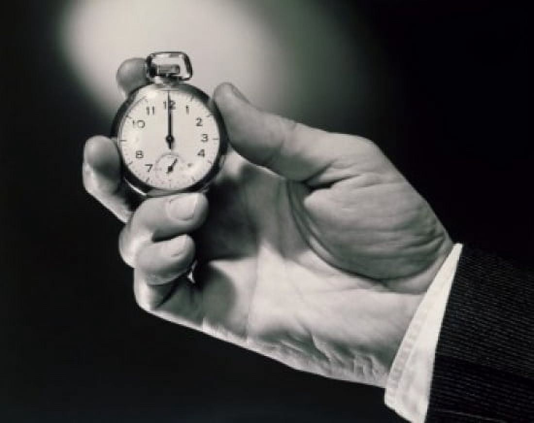Close-up of mans hand holding a watch Canvas Art - (18 x 24)