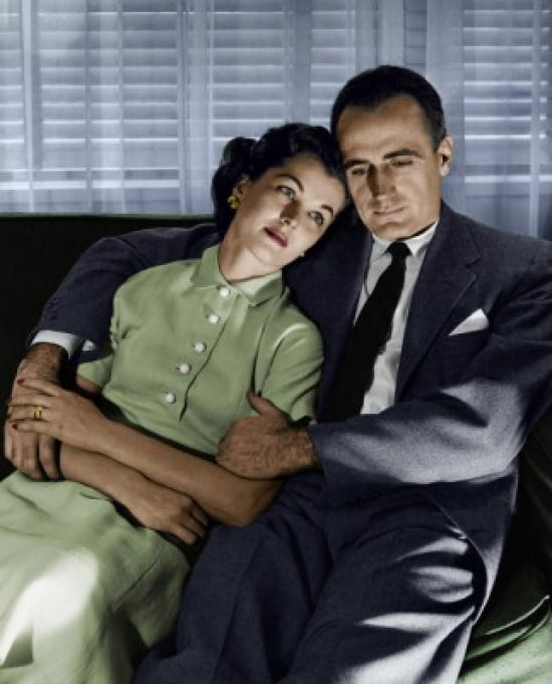 Close-up of mid adult couple sitting on couch Canvas Art -  (18 x 24)