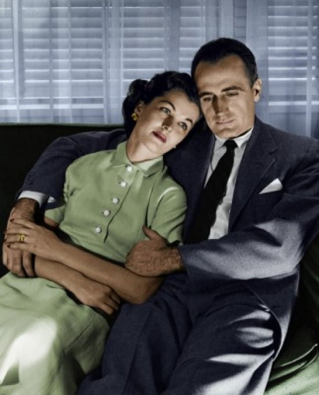 Close-up of mid adult couple sitting on couch Canvas Art -  (24 x 36)