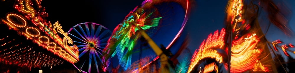 Close-up of paper rides at amusement park Canvas Art - Panoramic Images (36 x 12)