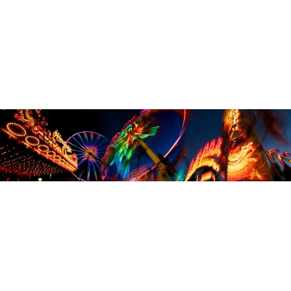 Close-up of paper rides at amusement park Poster Print (27 x 9)