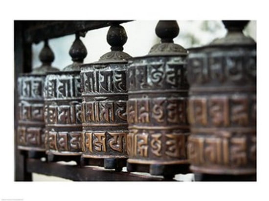 Close-up of prayer wheels Kathmandu Nepal Canvas Art - (24 x 18)