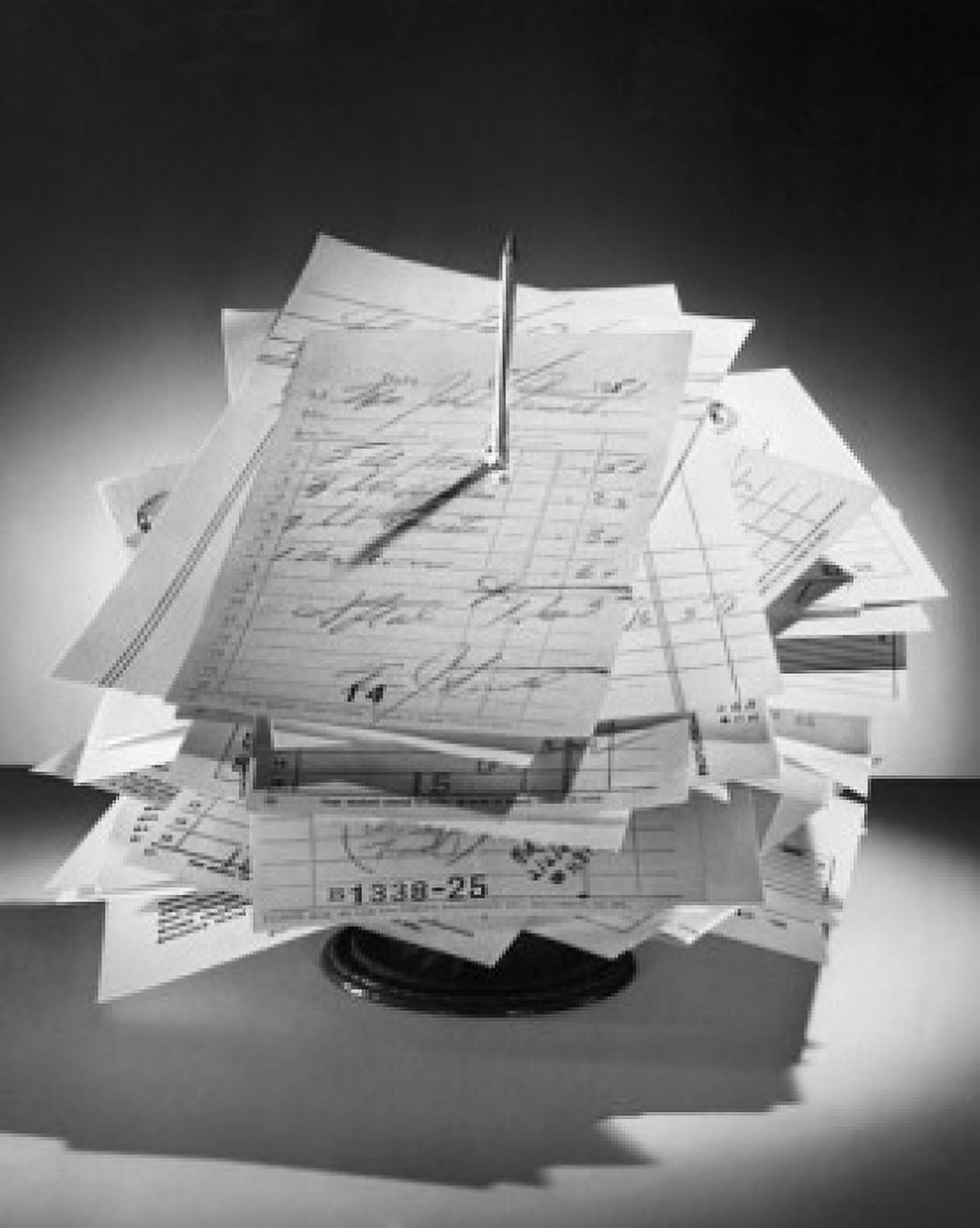Close-up of receipts in a letter spike Canvas Art - (18 x 24)