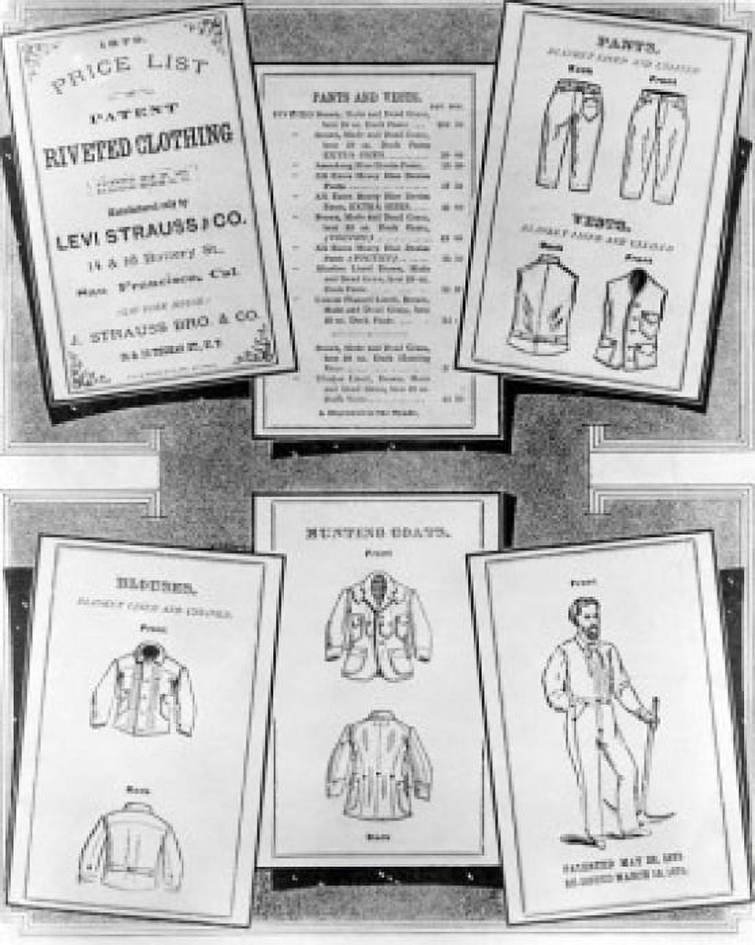 Close-up of sheets of patent clothing Levi-Strauss Company 1879 Canvas Art - (18 x 24)
