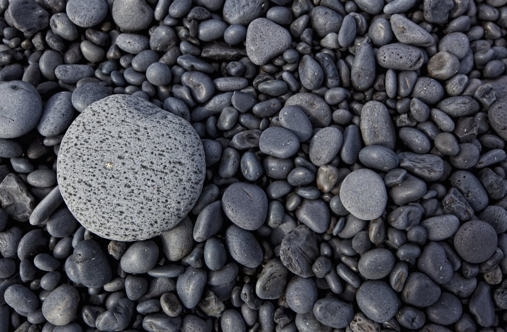 Close-up of smooth rocks on a beach Iceland Canvas Art - Robert Postma Design Pics (17 x 11)