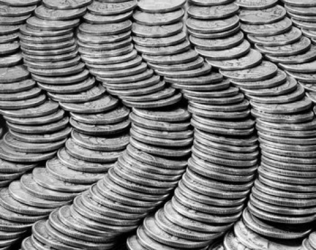 Close-up of stacks of coins Canvas Art - (18 x 24)