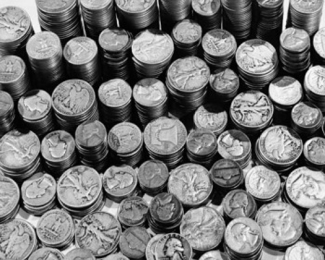 Close-up of stacks of coins Canvas Art - (18 x 24)