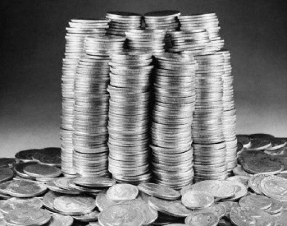 Close-up of stacks of coins Canvas Art - (18 x 24)