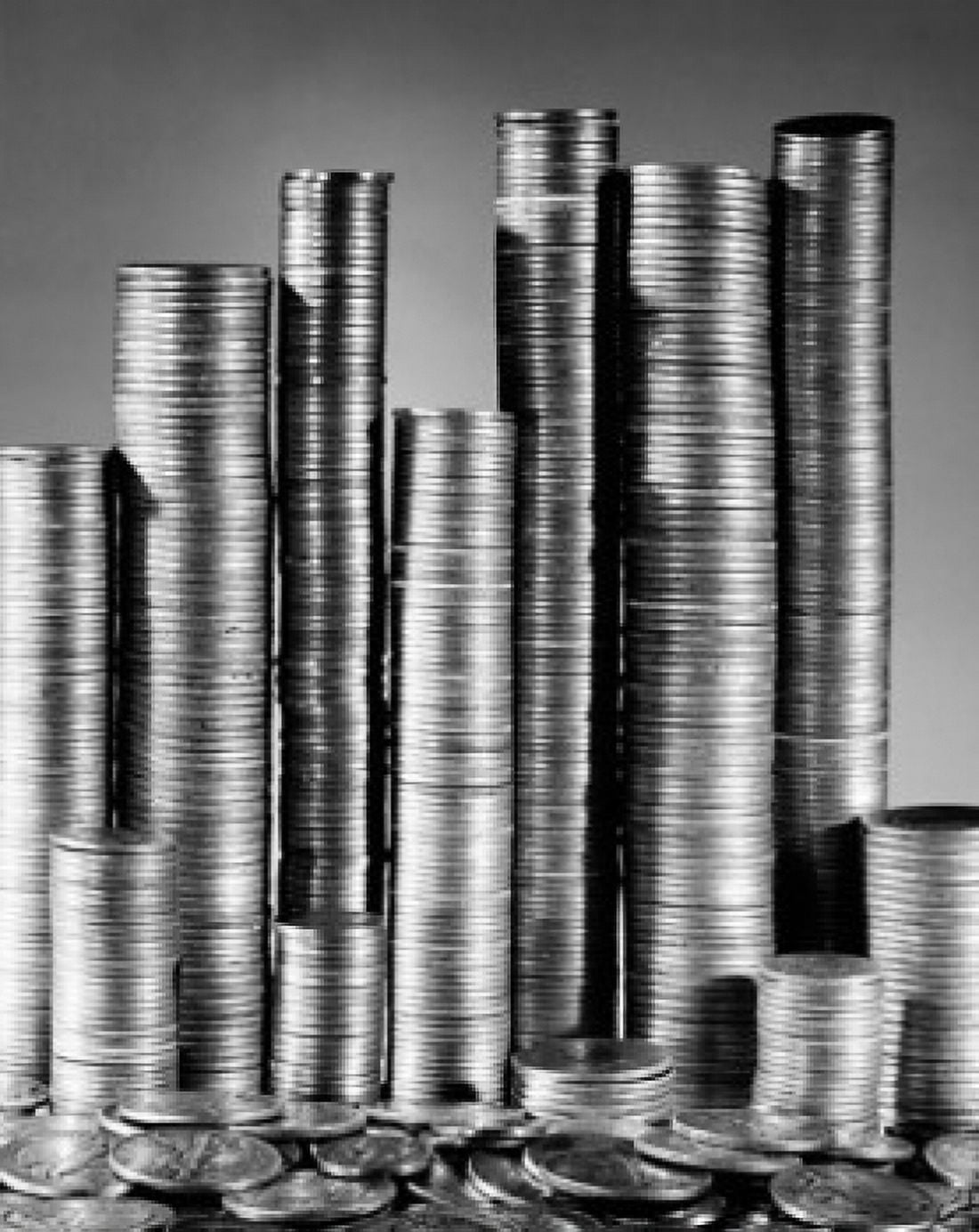 Close-up of stacks of coins Canvas Art - (18 x 24)