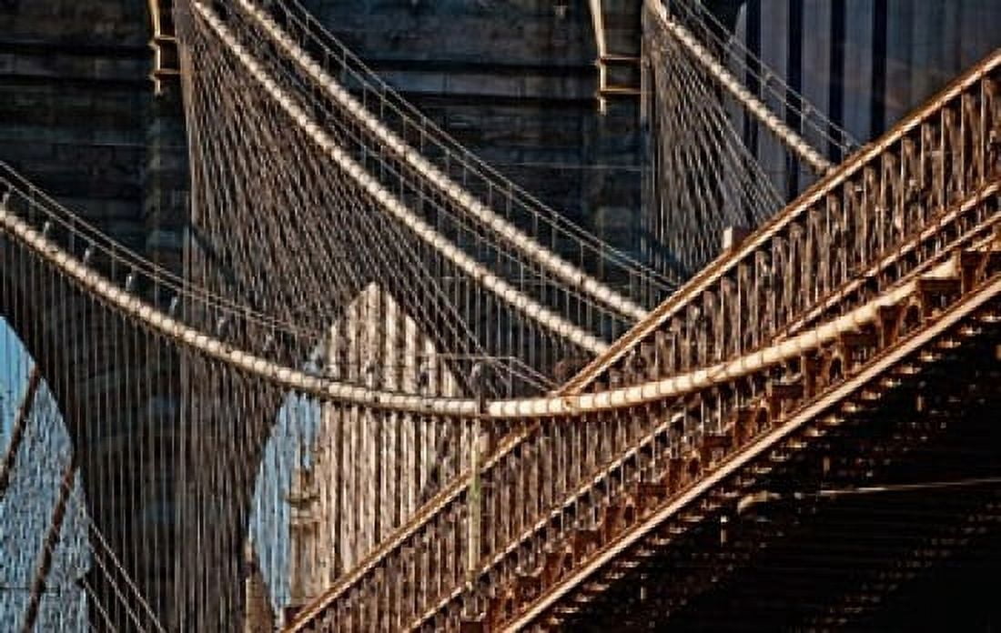 Close-up of the Brooklyn Bridge New York City New York State USA Canvas Art - Panoramic Images (36 x 23)