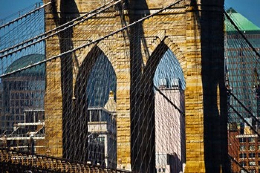 Close-up of the Brooklyn Bridge New York City New York State USA Canvas Art - Panoramic Images (36 x 24)
