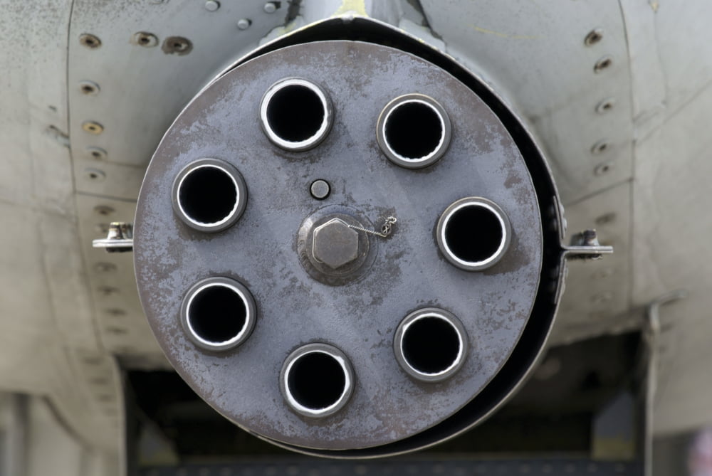 Close-up of the GAU-8 Avenger gun on an A-10A Thunderbolt II Canvas Art - Ramon Van OpdorpStocktrek Images (18 x 12)