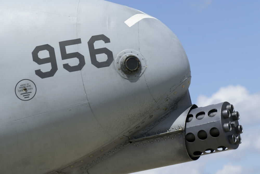 Close-up of the GAU-8 Avenger gun on an A-10A Thunderbolt II Canvas Art - Ramon Van OpdorpStocktrek Images (18 x 12)