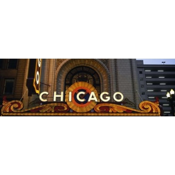 Close-up of the entrance of a stage theater Chicago Theater Chicago Illinois USA Canvas Art - Panoramic Images (36 x 12)