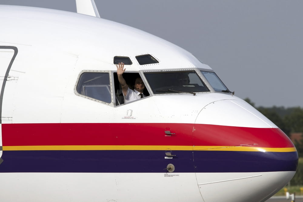 Close-up of the nose cone on a Boeing 737-800 of Meridiana airlines Canvas Art - Luca NicolottiStocktrek Images (18 x 12)