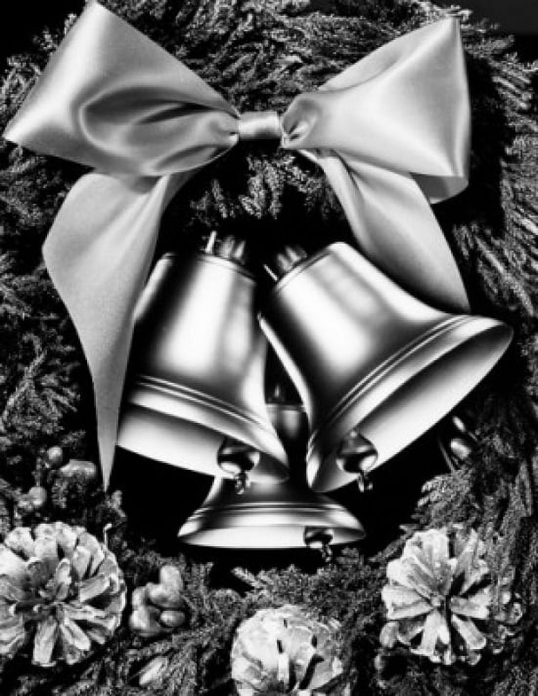 Close-up of three Christmas bells on wreath Canvas Art - (24 x 36)