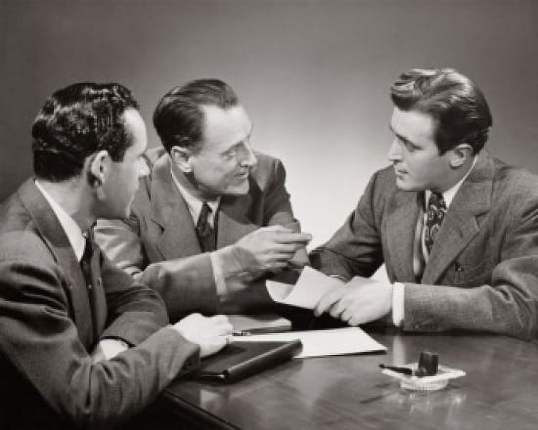 Close-up of three businessmen in a meeting Canvas Art - (24 x 36)