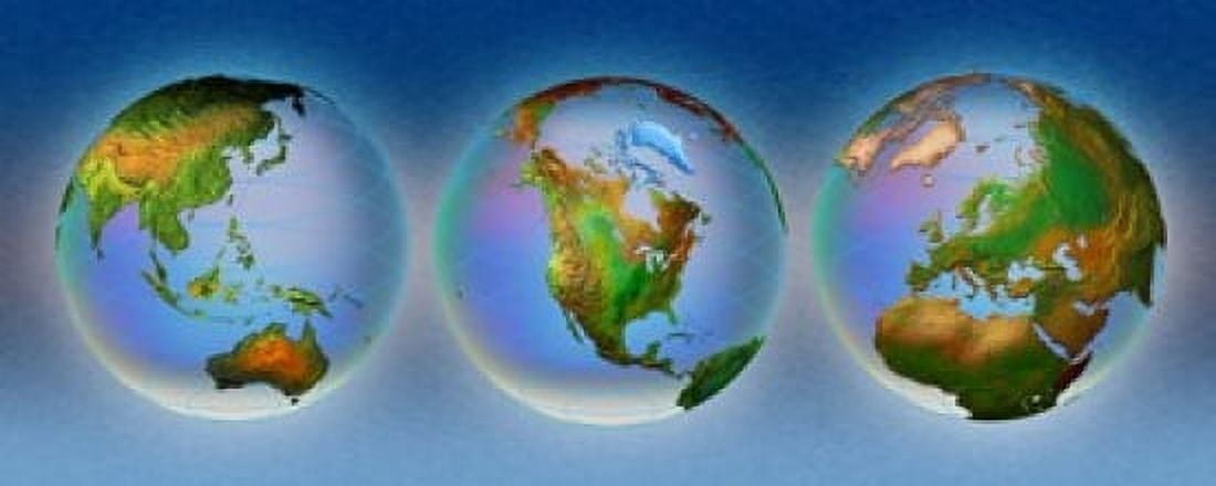 Close-up of three globes Canvas Art - Panoramic Images (15 x 6)
