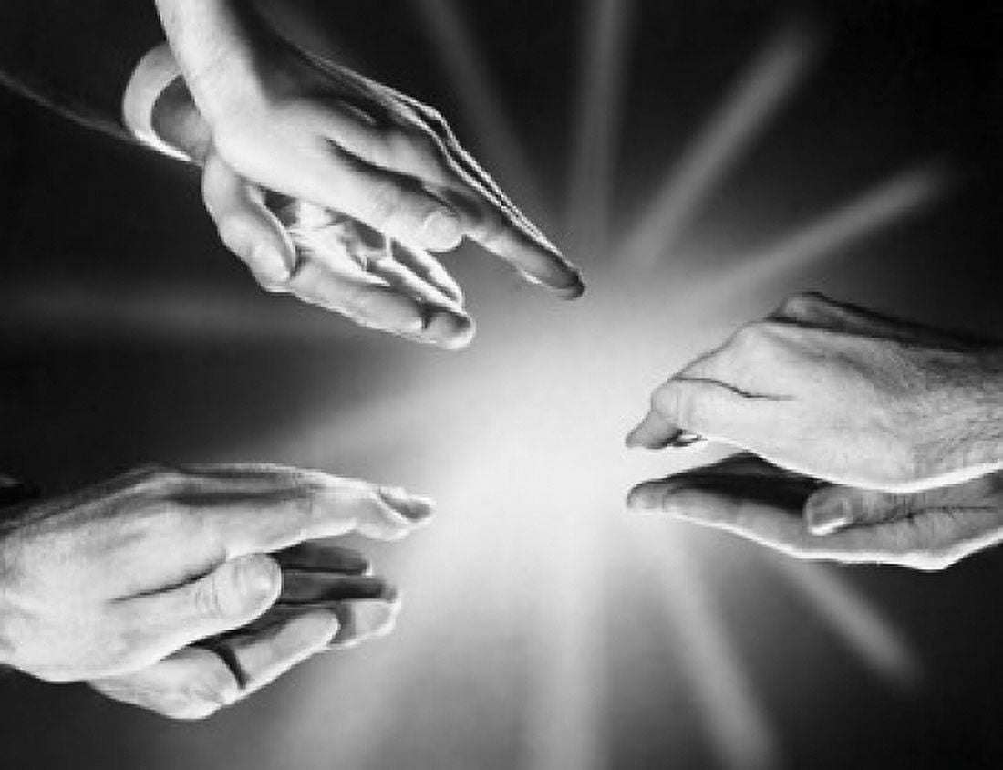 Close-up of three mens hand applauding Canvas Art - (18 x 24)