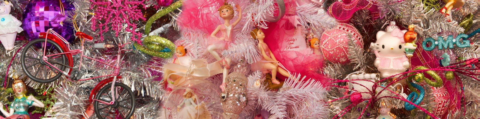 Close-up of toys on Christmas tree Canvas Art - Panoramic Images (27 x 9)